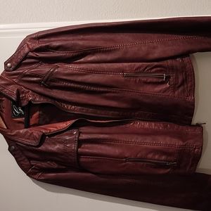 Guess faux leather jacket Size XL in wine